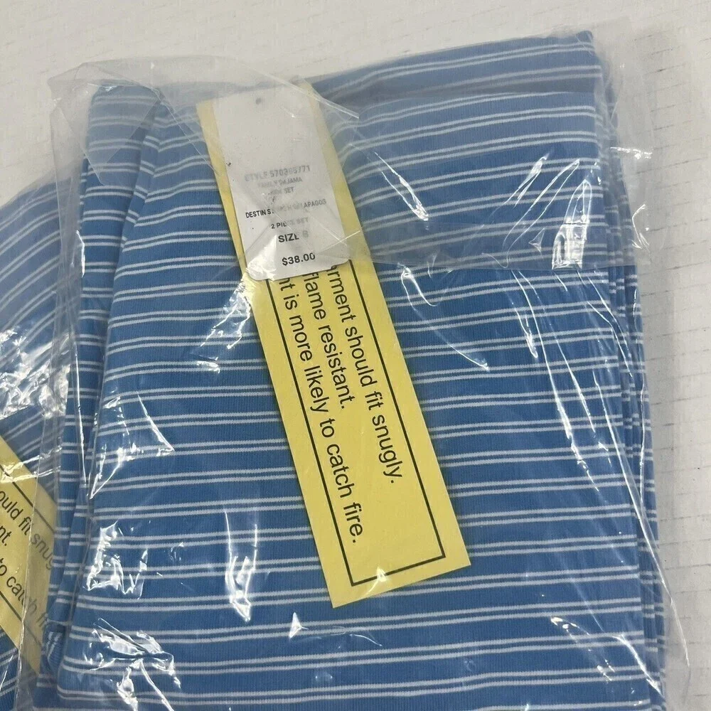 SOMA KIDS PAJAMAS UNISEX STRIPPED - Blue /White STRIPPED Size 8 - NWT FAMILY PJs